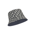 Dior Blue Cotton Blend Reversible Teddy-D Small Brim Bucket Hat