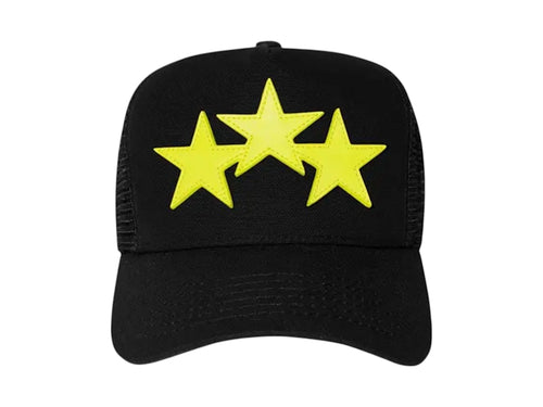 AMIRI Three Star Trucker Hat Black/Lime
