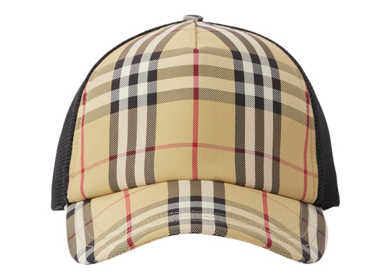 Burberry Check and Mesh Cap Archive Beige