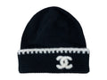 Chanel CC Logo Laciness Beanie Black/White