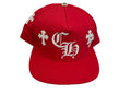 Chrome Hearts Cross Patch Baseball Hat Red