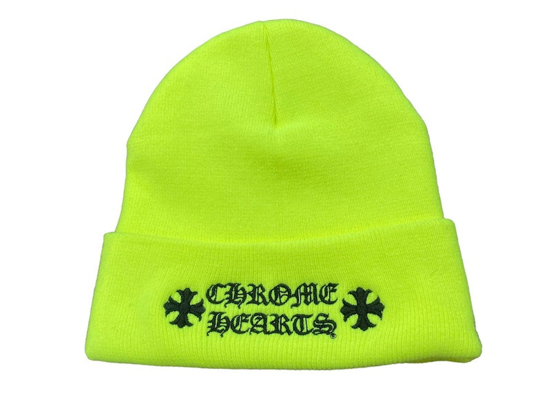 Chrome Hearts Logo Beanie Neon Yellow