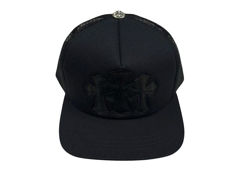 Chrome Hearts Triple Cross Cemetery Trucker Hat Black