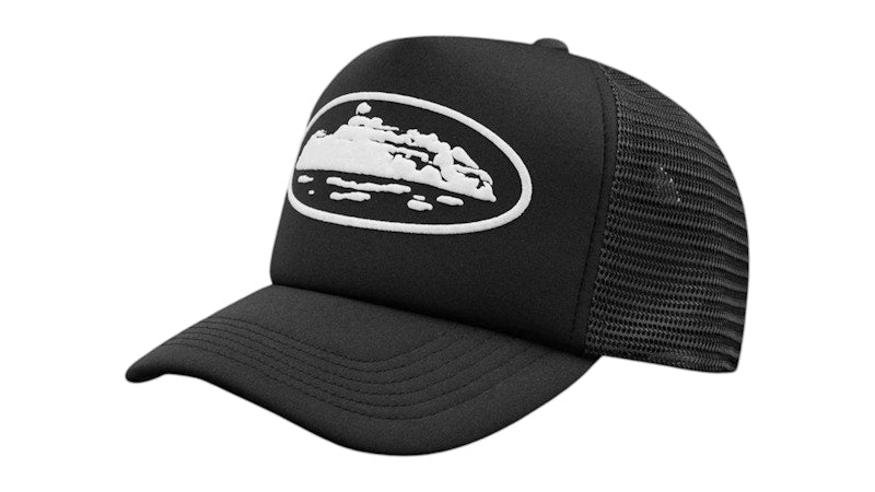 Corteiz Island Puff Print Trucker Hat Black