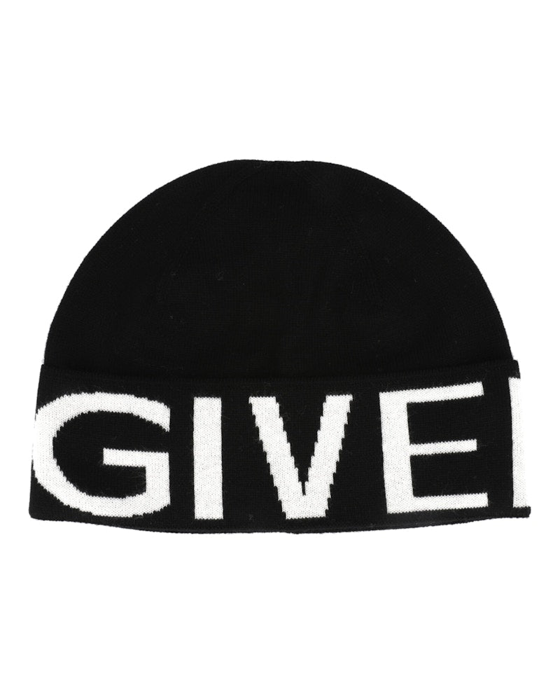 Givenchy Jacquard Logo Beanie Black White
