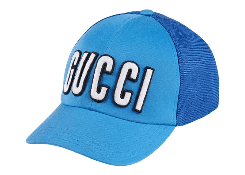 Gucci Logo Patch Baseball Hat Blue