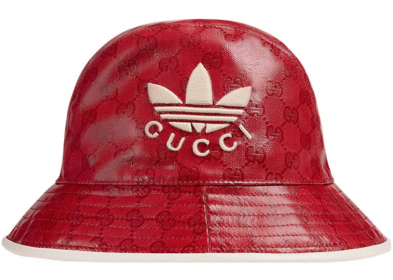 Gucci x Adidas GG Canvas Bucket Hat Red