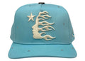 Hellstar OG Logo Rhinestone Snapback Hat Baby Blue