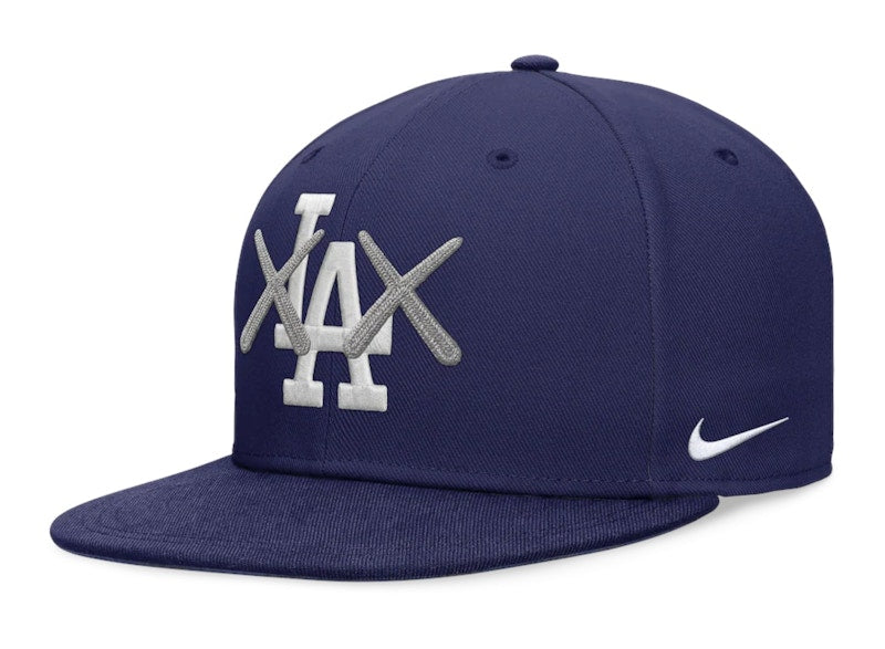 KAWS Nike True Flat Brim Fitted Los Angeles Dodgers Cap Game Royal