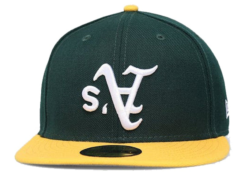 New Era Oakland Athletics Upside Down 59Fifty Fitted Hat Dark Green