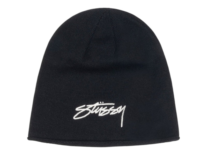 Stussy Chain Stitch Rolled Edge Skullcap Black