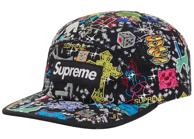Supreme AOI Embroidered Camp Cap Black
