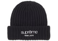 Supreme Chunky Rib Classic Logo Beanie Black