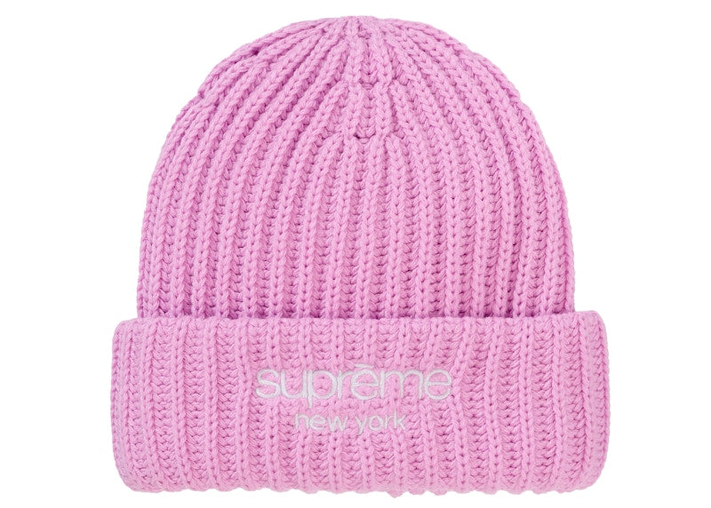Supreme Chunky Rib Classic Logo Beanie Pink