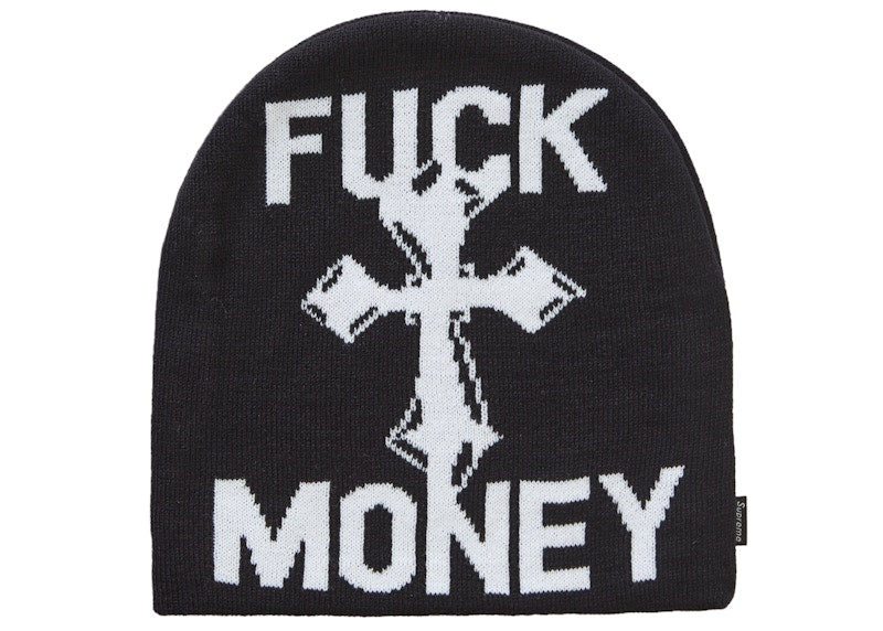 Supreme Fuck Money Beanie Black