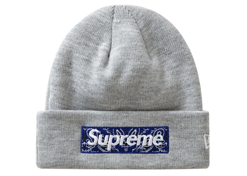 Supreme New Era Box Logo Beanie (FW19) Heather Grey