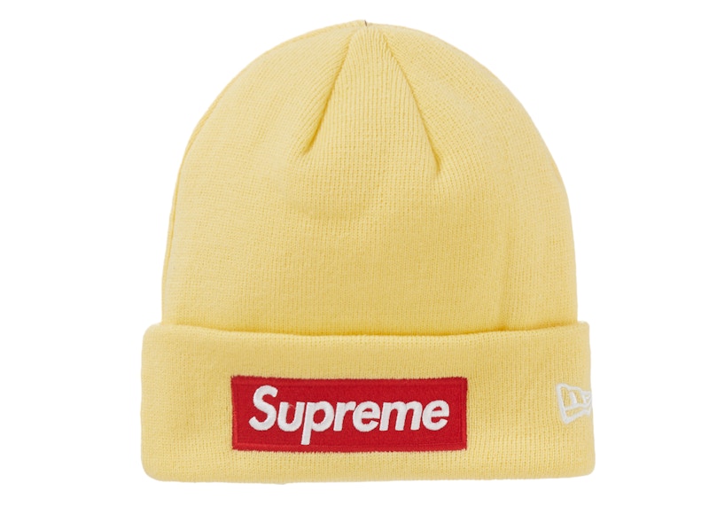 Supreme New Era Box Logo Beanie (FW22) Pale Yellow