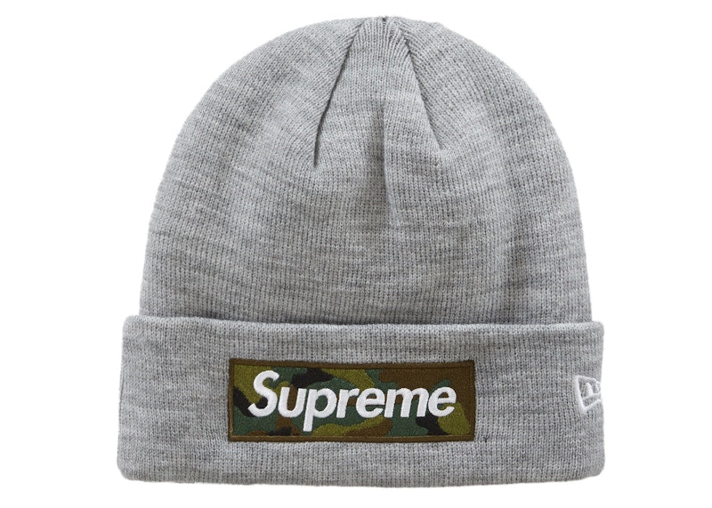 Supreme New Era Box Logo Beanie (FW23) Heather Grey