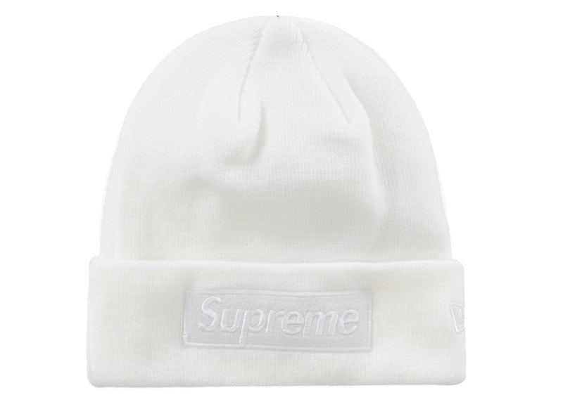 Supreme New Era Box Logo Beanie (FW23) White