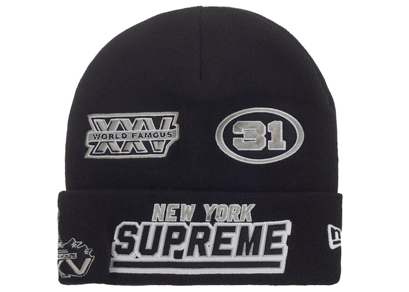 Supreme New Era Football Beanie Black