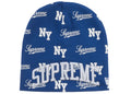 Supreme New Era Monogram Beanie Blue