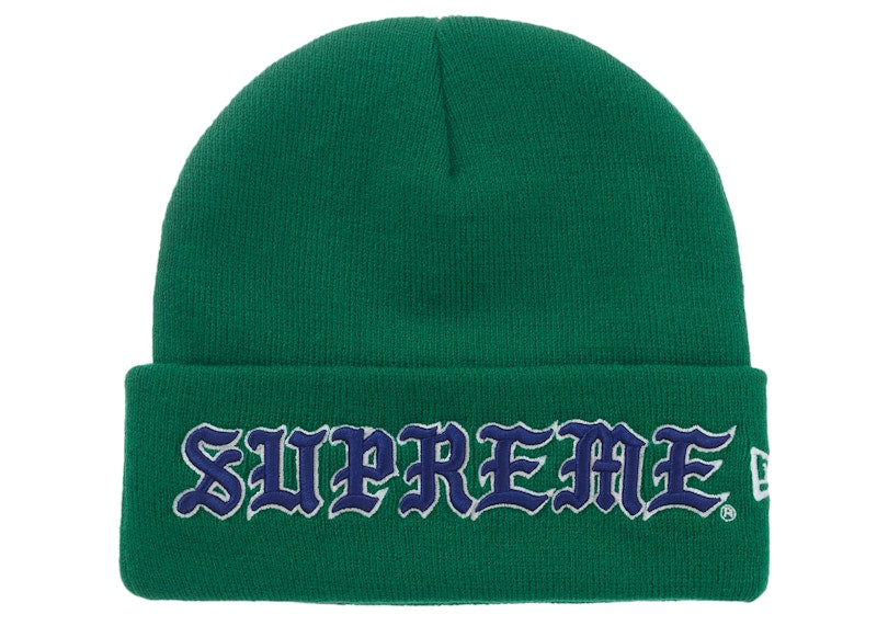 Supreme New Era Old English Beanie Green