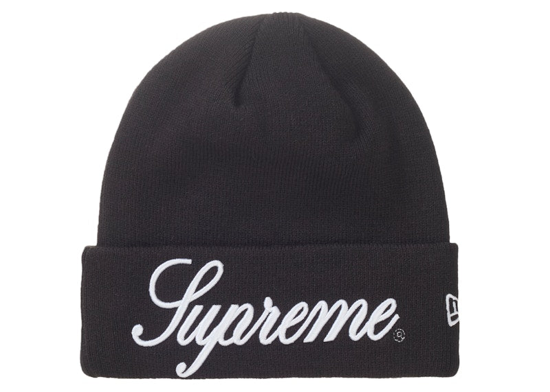 Supreme New Era Script Beanie Black