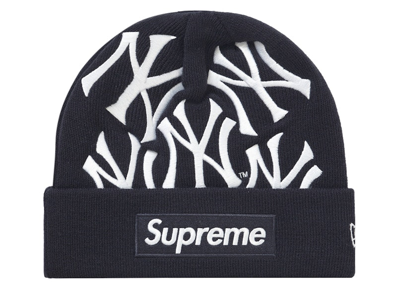 Supreme New York Yankees New Era Box Logo Beanie Navy