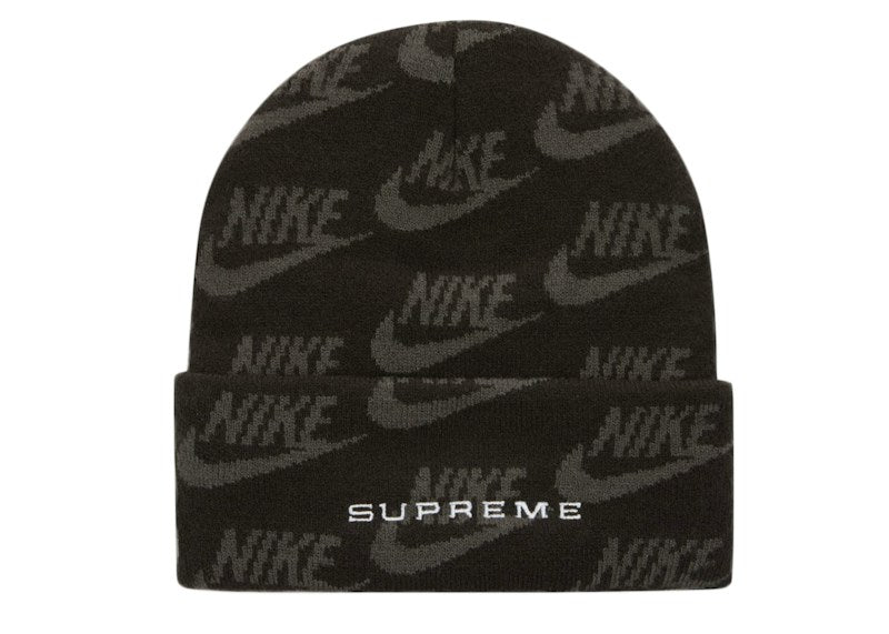 Supreme Nike Jacquard Logos Beanie Black