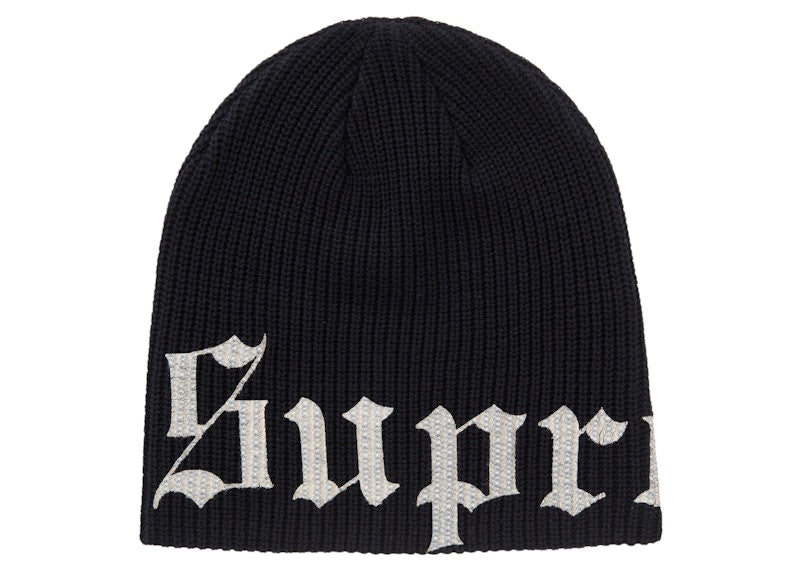Supreme Old English Printed Beanie Black