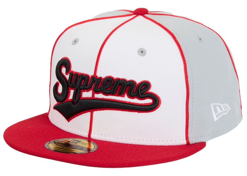 Supreme x New Era Piping Script Logo Cap Grey