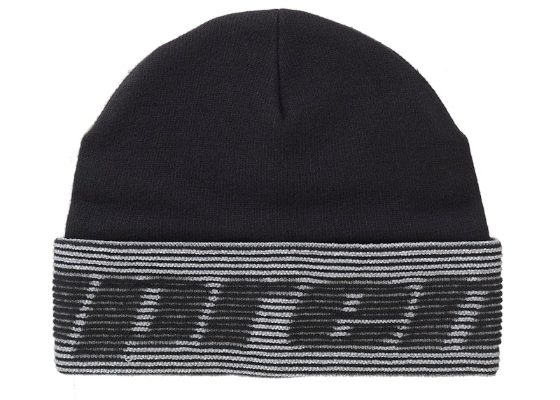Supreme Reflective Jacquard Beanie Black
