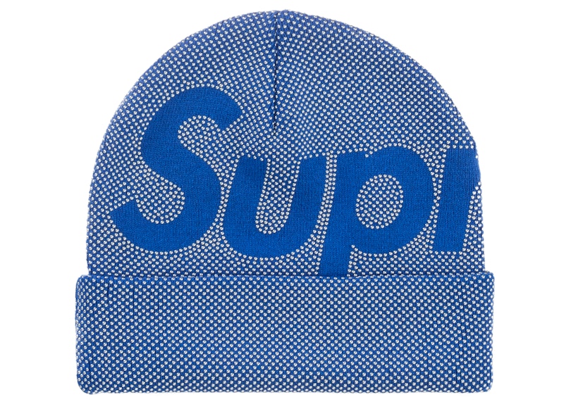 Supreme Studded Knockout Big Logo Beanie Blue
