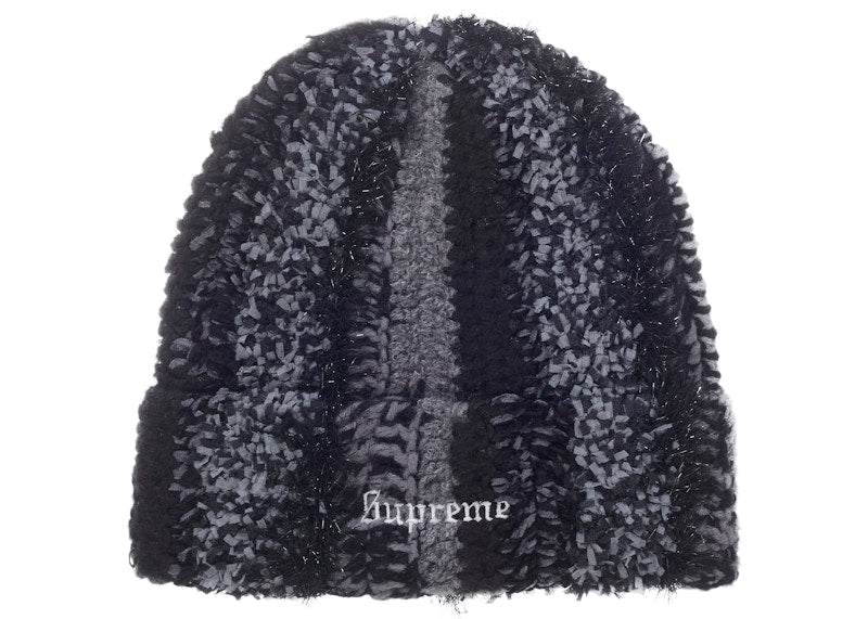 Supreme Tinsel Stripe Beanie Black