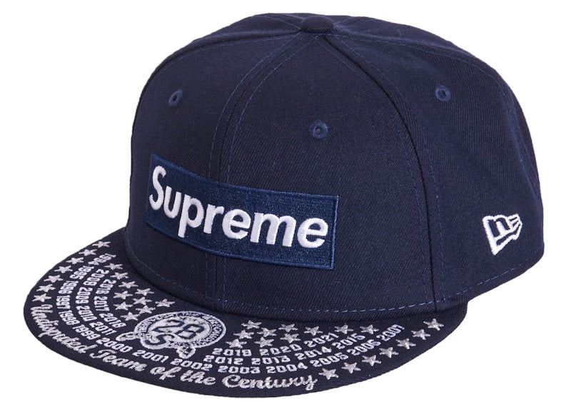 Supreme Undisputed Box Logo New Era Fitted Hat Navy