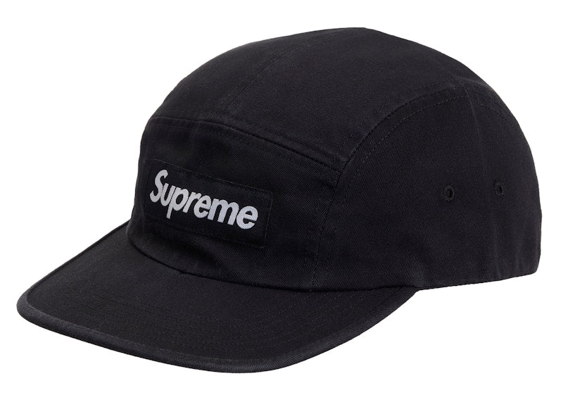 Supreme Washed Chino Twill Camp Cap (FW24) Black