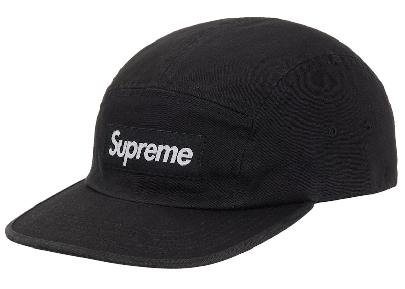 Supreme Washed Chino Twill Camp Cap (FW25) Black