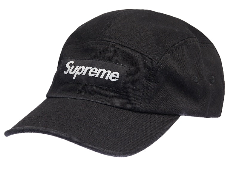 Supreme Washed Chino Twill Camp Cap Cap (SS22) Black