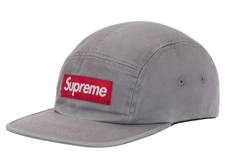 Supreme Washed Chino Twill Camp Cap (SS26) Grey