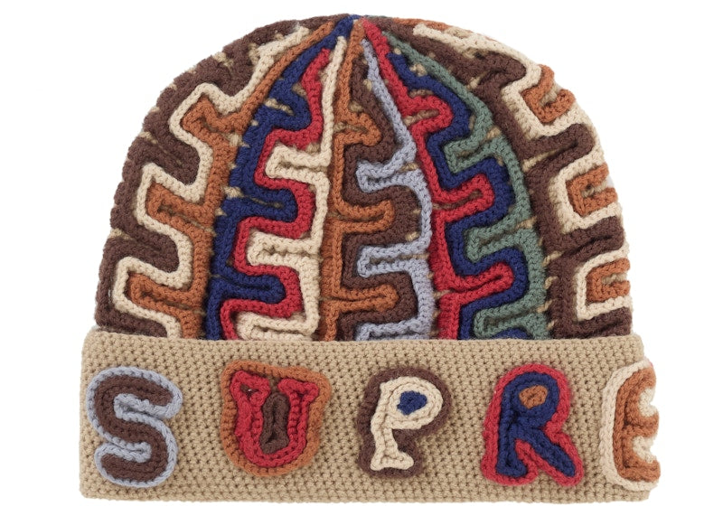 Supreme Yarn Applique Beanie Brown