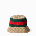 Gucci GG Cotton Canvas Bucket Hat With Web